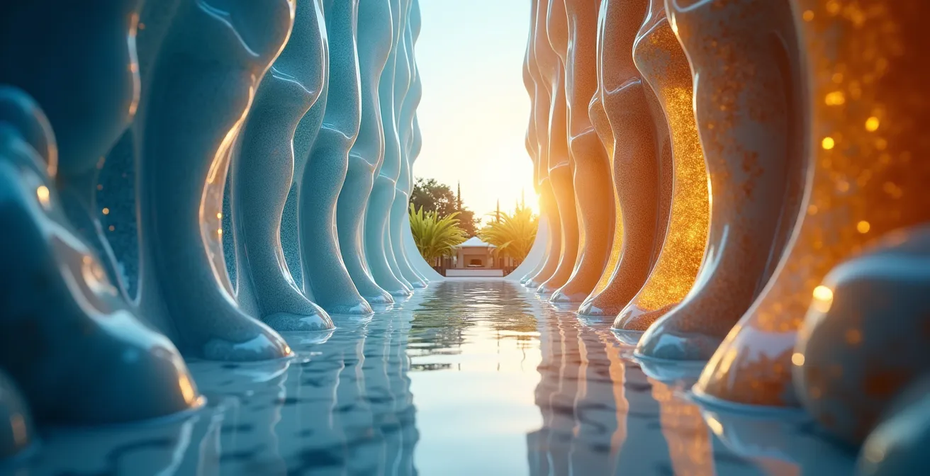 Vue en split-screen montrant la différence entre Matterport et vidéo 360 pour un bien de luxe