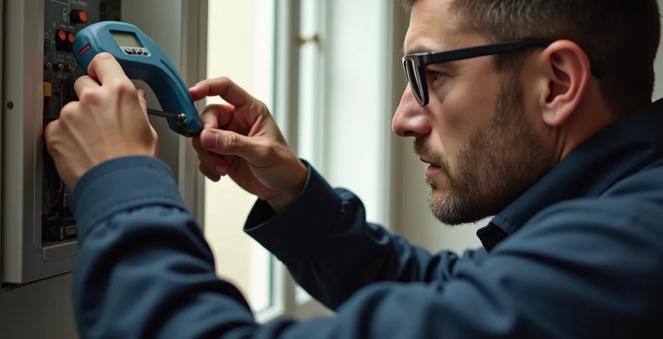 Professionnel effectuant un diagnostic énergétique dans un appartement