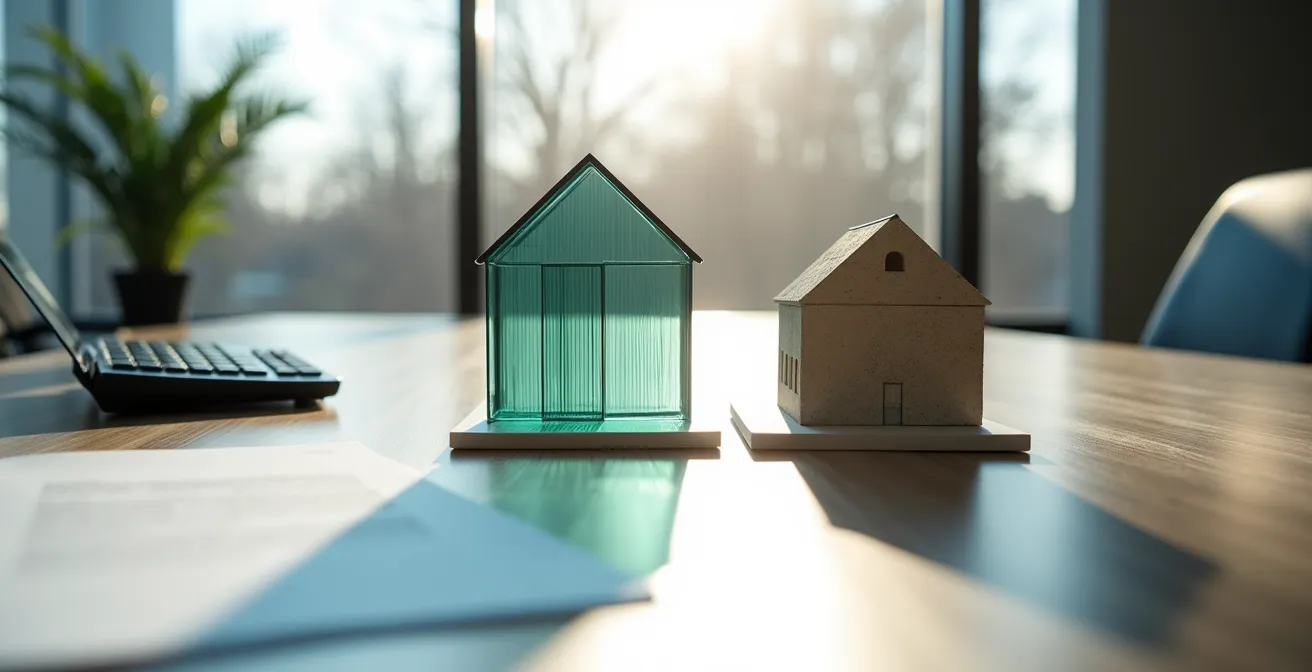 Simulation financière illustrant le choix entre SCI IS et IR sur un bureau professionnel