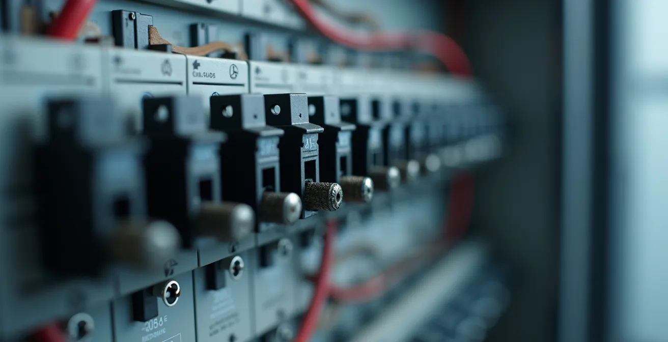 Tableau électrique moderne aux normes avec différentiels et disjoncteurs